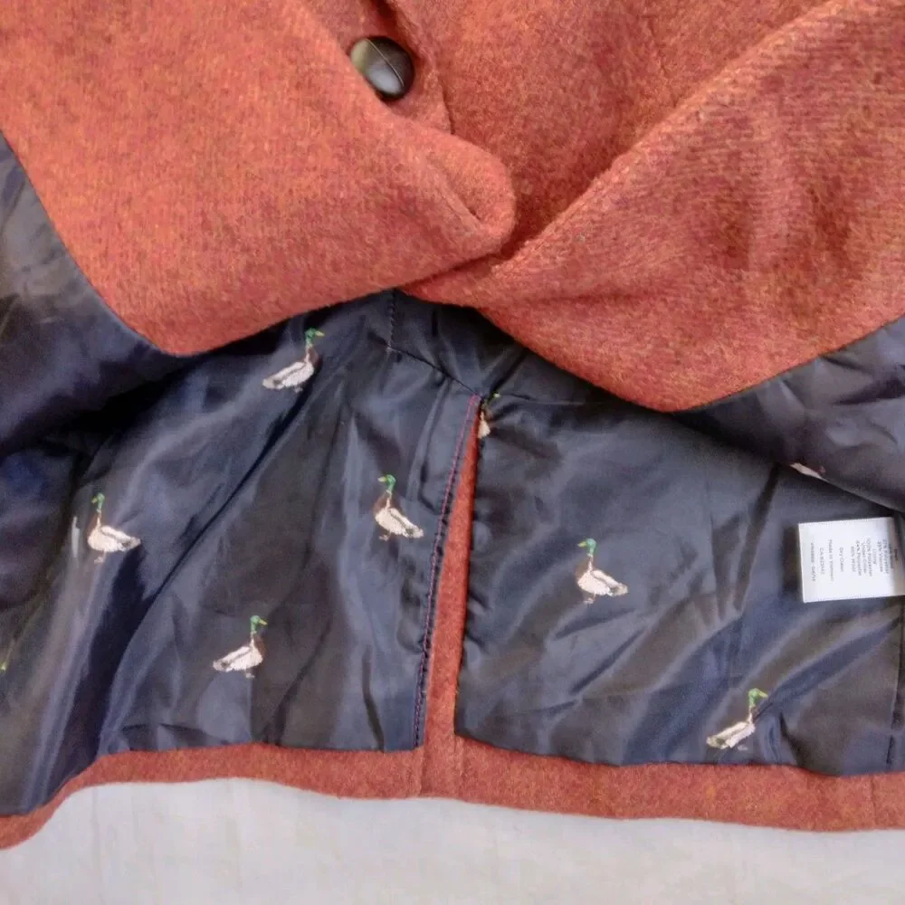 Talbots Blazer Jacket Rust Wool Blend Boho Preppy Women's Size 12P - Picture 9 of 13